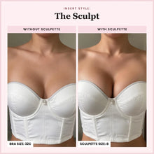 The Sculpt: without and with Sculpette, bra size 32C, Sculpette size B